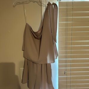 Pink lily romper with pockets